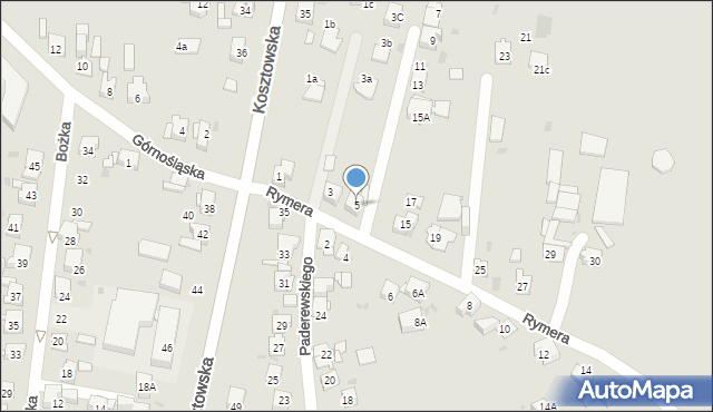 Mysłowice, Rymera Józefa, 5, mapa Mysłowice