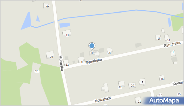 Myszków, Rymarska, 28, mapa Myszków