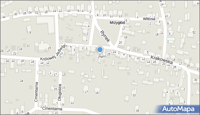 Myszków, Rynek, 27A, mapa Myszków