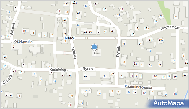 Narol, Rynek, 1, mapa Narol