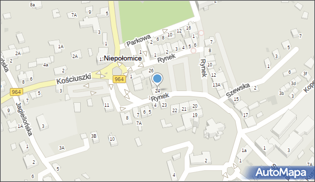 Niepołomice, Rynek, 24, mapa Niepołomice