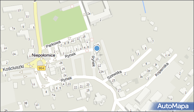 Niepołomice, Rynek, 9, mapa Niepołomice