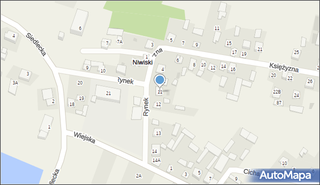 Niwiski, Rynek, 11, mapa Niwiski