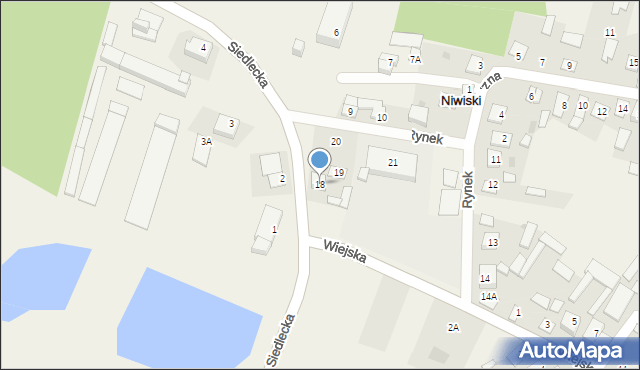 Niwiski, Rynek, 18, mapa Niwiski