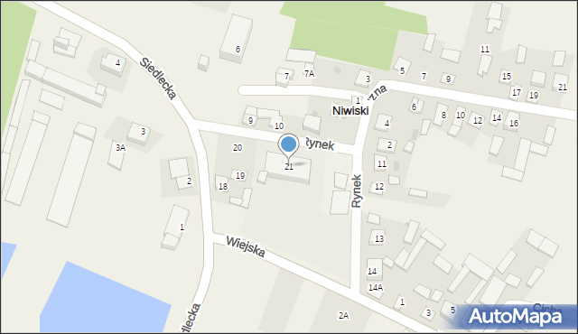 Niwiski, Rynek, 21, mapa Niwiski