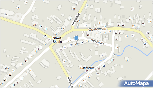 Nowa Słupia, Rynek, 20, mapa Nowa Słupia