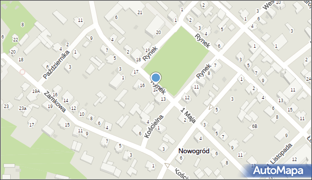 Nowogród, Rynek, 14, mapa Nowogród