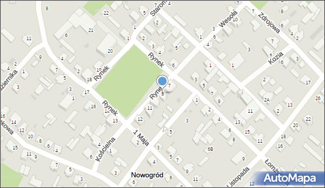 Nowogród, Rynek, 8, mapa Nowogród