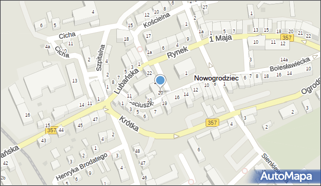 Nowogrodziec, Rynek, 20, mapa Nowogrodziec