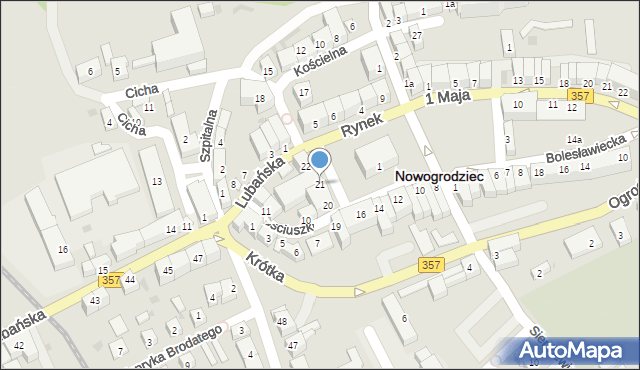 Nowogrodziec, Rynek, 21, mapa Nowogrodziec