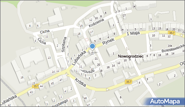 Nowogrodziec, Rynek, 22, mapa Nowogrodziec