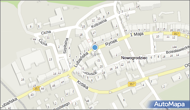 Nowogrodziec, Rynek, 22, mapa Nowogrodziec