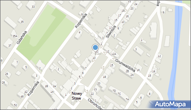 Nowy Staw, Rynek Pułaskiego Kazimierza, gen., 10A, mapa Nowy Staw