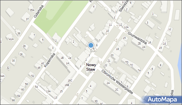 Nowy Staw, Rynek Pułaskiego Kazimierza, gen., 4, mapa Nowy Staw