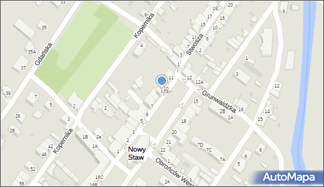 Nowy Staw, Rynek Pułaskiego Kazimierza, gen., 9, mapa Nowy Staw