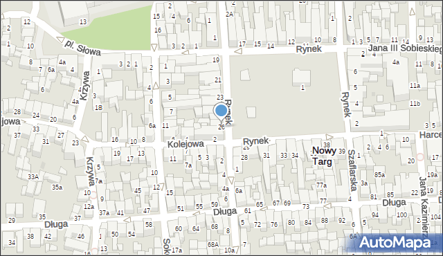 Nowy Targ, Rynek, 26, mapa Nowego Targu