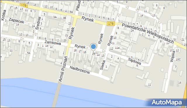 Oborniki, Rynek, 15, mapa Oborniki