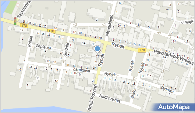 Oborniki, Rynek, 22, mapa Oborniki