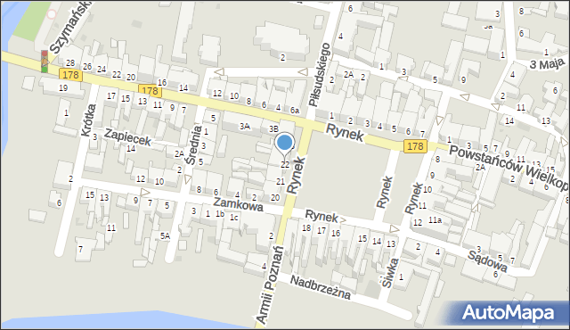 Oborniki, Rynek, 22, mapa Oborniki