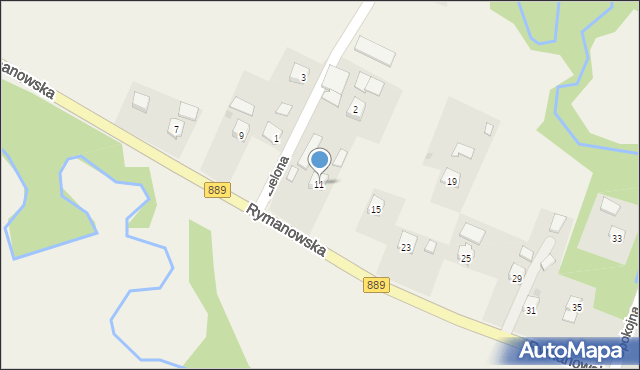 Odrzechowa, Rymanowska, 11, mapa Odrzechowa