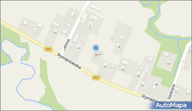 Odrzechowa, Rymanowska, 15, mapa Odrzechowa