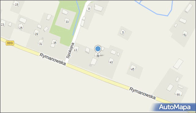 Odrzechowa, Rymanowska, 39, mapa Odrzechowa