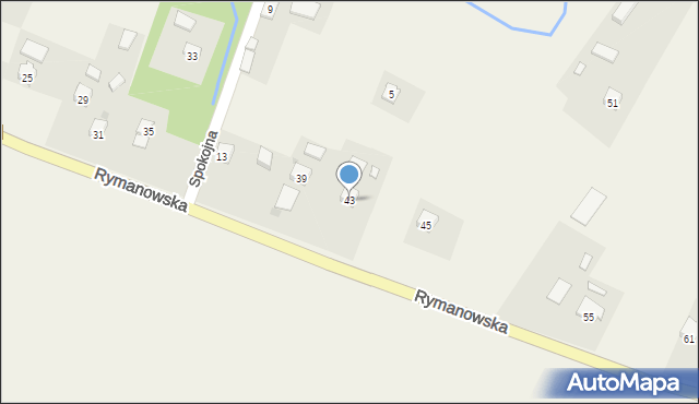 Odrzechowa, Rymanowska, 43, mapa Odrzechowa