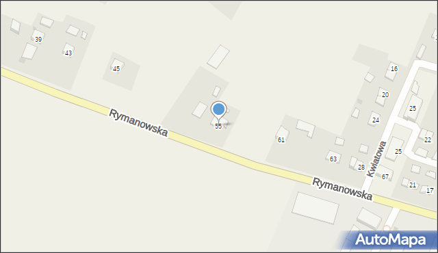 Odrzechowa, Rymanowska, 55, mapa Odrzechowa
