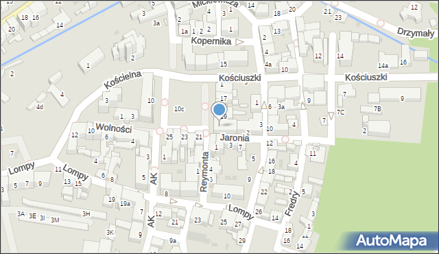 Olesno, Rynek, 20, mapa Olesno