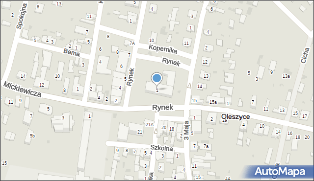 Oleszyce, Rynek, 1, mapa Oleszyce