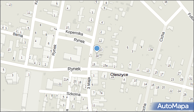 Oleszyce, Rynek, 14, mapa Oleszyce