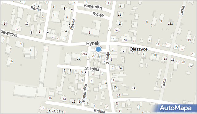 Oleszyce, Rynek, 18, mapa Oleszyce