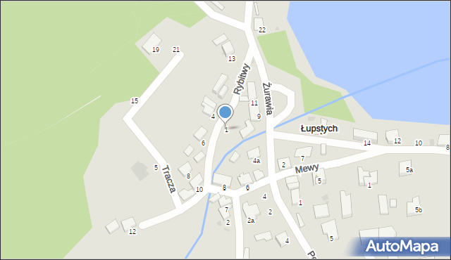 Olsztyn, Rybitwy, 1, mapa Olsztyna