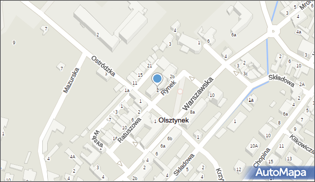 Olsztynek, Rynek, 2, mapa Olsztynek