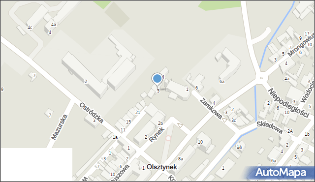 Olsztynek, Rynek, 3, mapa Olsztynek