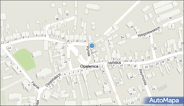 Opalenica, Rynek, 10, mapa Opalenica