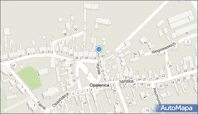 Opalenica, Rynek, 13, mapa Opalenica
