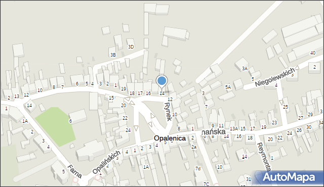 Opalenica, Rynek, 14, mapa Opalenica