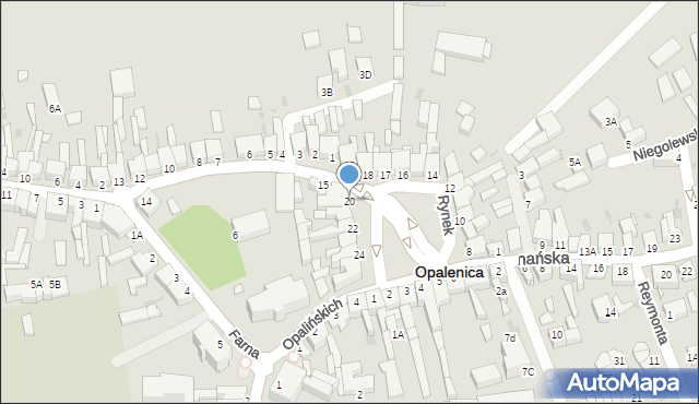 Opalenica, Rynek, 20, mapa Opalenica