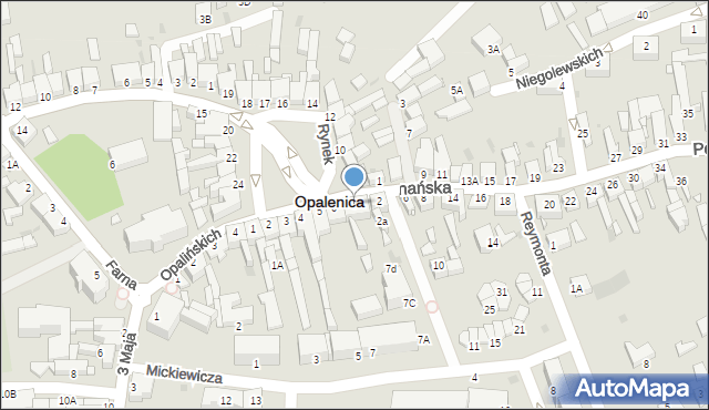 Opalenica, Rynek, 7, mapa Opalenica