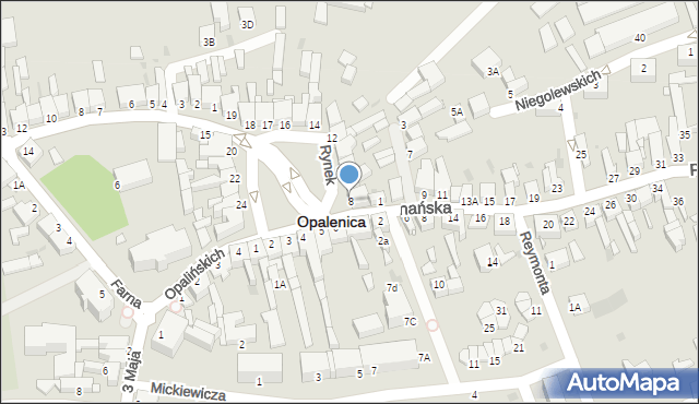 Opalenica, Rynek, 8, mapa Opalenica