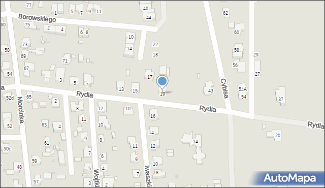 Opole, Rydla Lucjana, 19, mapa Opola