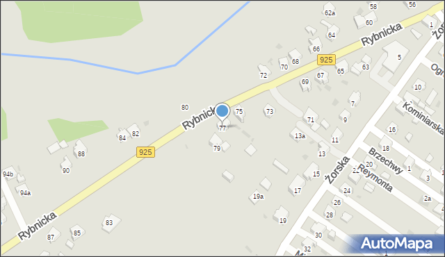 Orzesze, Rybnicka, 77, mapa Orzesze