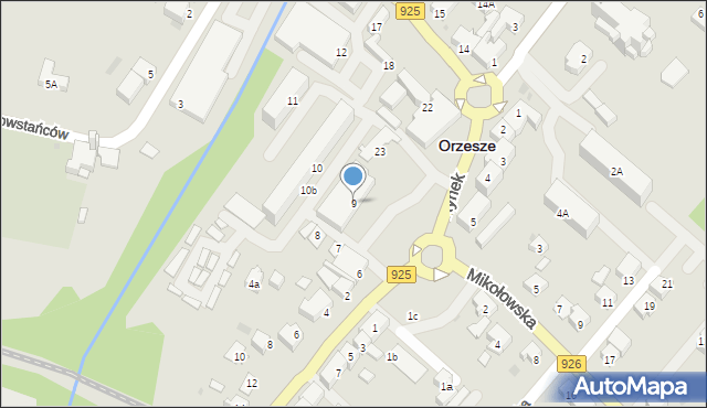 Orzesze, Rynek, 9, mapa Orzesze