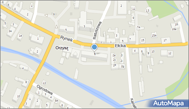 Orzysz, Rynek, 6, mapa Orzysz