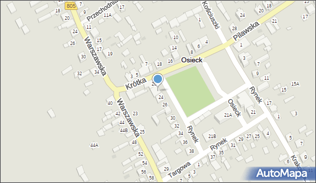 Osieck, Rynek, 22, mapa Osieck