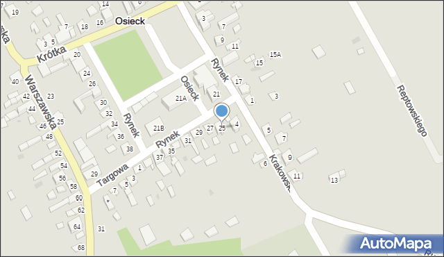 Osieck, Rynek, 25, mapa Osieck