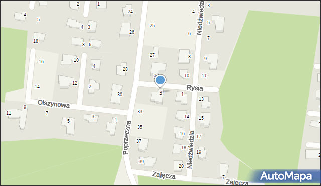 Osielsko, Rysia, 3, mapa Osielsko