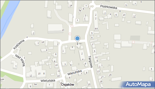 Osjaków, Rynek, 8, mapa Osjaków