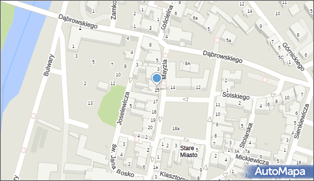 Oświęcim, Rynek Główny, 15, mapa Oświęcimia